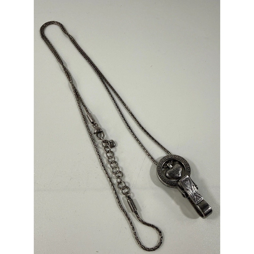 Brighton Lanyard ID Badge Holder Clip Heart Flower  Necklace